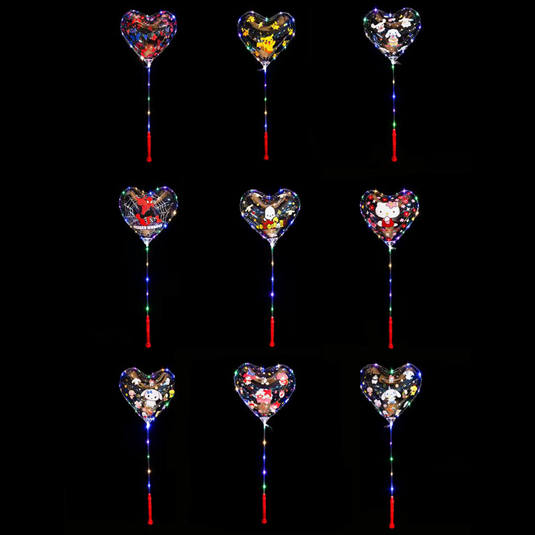 ハート型プリントボボバルーン