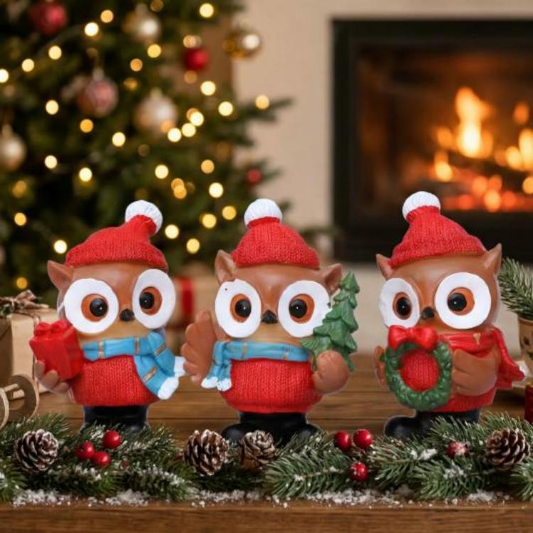 Christmas Owl Three Piece Ornament price