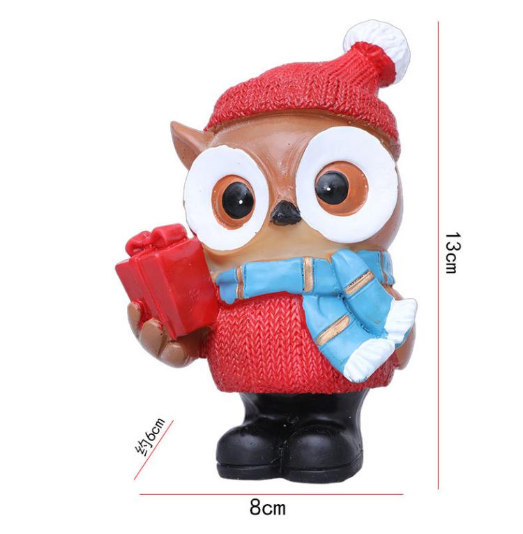 Christmas Owl Three Piece Ornament