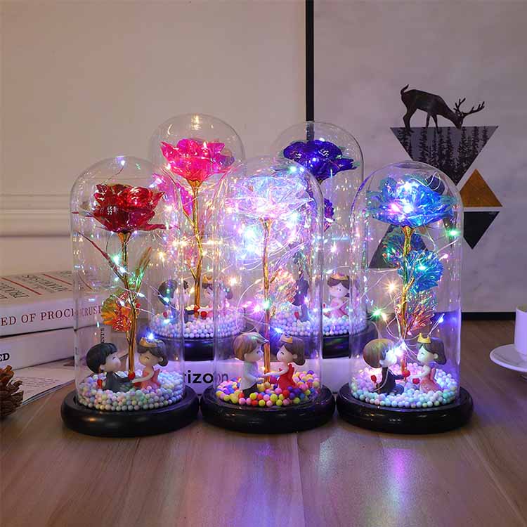 LED 24K ガラス ローズ