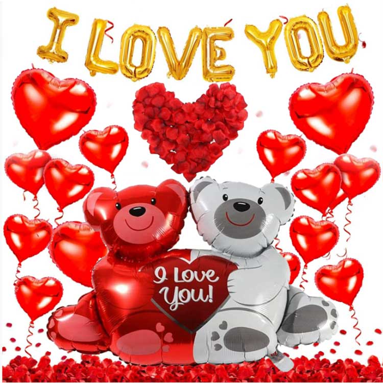 バレンタインデーのホイルバルーン